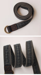 Slim Mens Double Loops Denim Belts Denim Blue Belts Vintage Denim Belt For Men Women