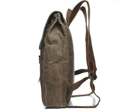 Cool Waxed Canvas Mens School Backpack Canvas Travel Backpack Canvas Backpack for Men