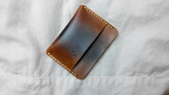 Handmade Leather Mens Slim Front Pocket Wallets Leather Card Wallet for Men