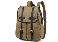 Mens Canvas Leather Backpacks Canvas Travel Backpack Canvas School Backpack for Men