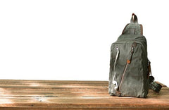 Cool Waxed Canvas Mens  Chest Bag Sling Bag One Shoulder Packs for men