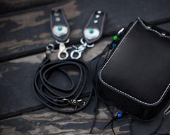 Leather Belt Pouch Mens Small Cases Waist Bag Hip Pack Belt Bag Shoulder Bag for Men