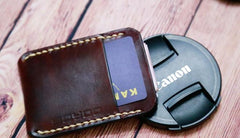 Leather Mens Slim Front Pocket Wallets Leather Cards Wallet for Men
