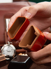 Handmade Brown Leather Mens 11pcs Cigarette Cases Leather Cigarette Box for Men