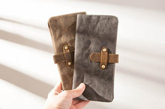 Cool Canvas Leather Mens Long Wallet Long Wallet for Men