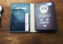 Mens Leather Slim Passport Wallets Leather Small Travel Wallet for Men