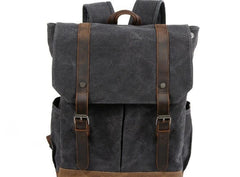 Waxed Canvas Leather Mens Backpacks Canvas Travel Backpack Canvas School Backpack for Men