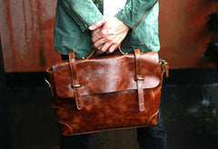 Cool Leather Mens Briefcase Messenger Bags Handbag Shoulder Bag for men