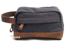 Cool Canvas Leather Mens Zipper Wristlet Bags Vintage Clutch Zipper Bags for Men