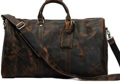 Cool Mens Leather Large Weekender Bag Duffle Bag Travel Bag for Men