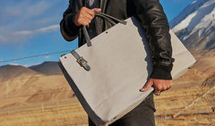 Mens Leather Canvas Large Handbag Canvas Weekender Bag Canvas Travel Bag for Men