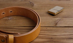 Handmade Genuine Custom Leather Mens Leather Men Beige Belt for Men