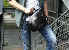 Cool Leather Mens Messenger Bag Handbag Shoulder Bag for men