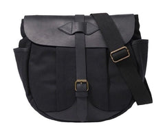 Mens Canvas Leather Saddle Side Bag Messenger Bag Canvas Shoulder Bag for Men