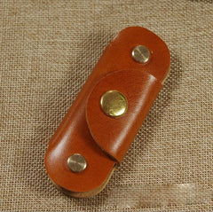 Red Handmade Mens Leather Keyholders Cool KeyChains Key Holders KeyRing for Men