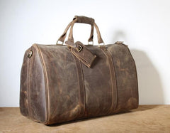 Genuine Leather Mens Cool Weekender Bag Travel Bag Duffle Bags Overnight Bag Holdall Bag for men