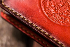 Handmade Leather Tibetan Tooled Mens billfold Wallet Cool Leather Wallet Slim Wallet for Men