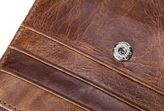 Cool Vintage Mens Leather Small Wallet Bifold Front Pocket Wallet For Men