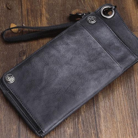 thumbnail image 2 of Men's Heavy Thick Cow Leather Wallet With Chain – Credit Card ID Holder – Biker Trucker 2 of 4