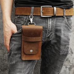 Handmade Green LEATHER MEN Slim Belt Pouches Waist BAG Slim Belt Bag FOR MEN