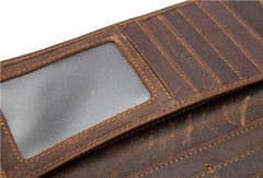 Cool Genuine Leather Bifold Long Wallet Vintage Long Wallet For Men