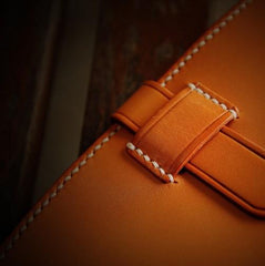 Handmade Leather Men Cool Long Leather Wallet Long Clutch Wallets for Men