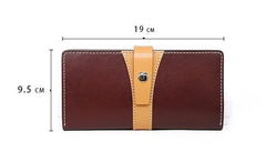 Cool Handmade Mens Leather Bifold Long Wallet Envelope Long Bifold Wallet for Men