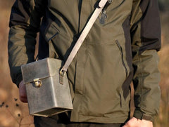 Handmade Gray Leather Mens Small Box Bag Shoulder Bag Messenger Bag for Men