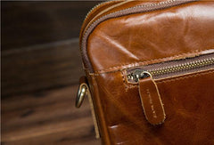 Genuine Leather Messenger Bag Cool Chest Bag Crossbody Bag Travel Bag Hiking Bag for men