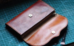 Handmade Leather Vintage Tooled Mens Long Wallet Cool Long Wallet for Men
