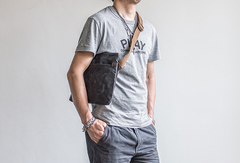 Canvas Mens Cool Small Messenger Bag iPad Bag Chest Bag Bike Bag Cycling Bag for men