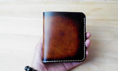 Handmade Vintage Leather Mens Slim Small Wallets for Men