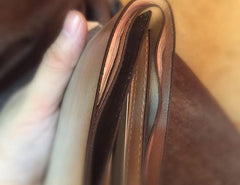 Handmade Leather Mens Cool billfold Leather Wallet Men Slim Wallet Bifold for Men
