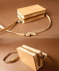 Handmade Small Leather Mens Messenger Bag BOX Shoulder Bag for Men