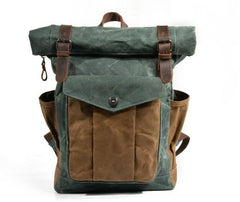 Waxed Canvas Mens Backpack Canvas Travel Backpacks Canvas School Backpack for Men