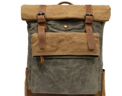 Waxed Canvas Mens Travel Backpacks Canvas School Backpacks Laptop Backpack for Men