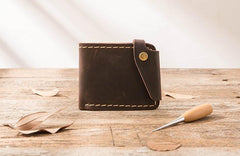 Handmade Leather Mens Small Wallets Bifold Slim Front Pocket Wallet for Men