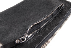 Genuine Leather Mens Cool Long Leather ipad bag Wrist Bifold Clutch Wallet for Men - iChainWallets