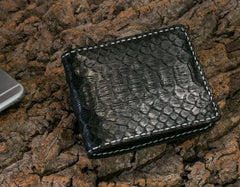 Handmade Leather Boa Skin Mens billfold Wallet Cool Leather Wallet Slim Wallet for Men