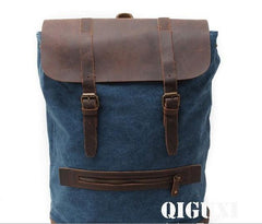 Cool Canvas Leather Mens School Backpack Laptop Backpack Canvas Travel Backpack Canvas for Men