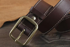 Genuine Leather Punk Rock Biker Trucker Mens Belt Men Black Coffee Belt for Men