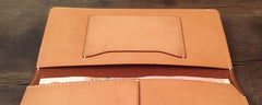 Handmade Leather Mens Cool Long Leather Wallet Slim Travel Passport Wallet for Men