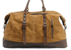 Mens Waxed Large Canvas Weekender Bag Canvas Travel Bag Canvas Overnight Bag for Men