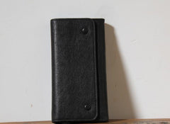 Handmade Genuine Leather Mens Cool Long Leather Wallet Phone Wallet Clutch Wallet for Men