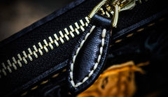 Handmade Leather Men Tooled Carp Cool Leather Biker Wallet Long Chain Wallets for Men
