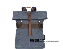 Cool Waxed Canvas Leather Mens Backpack Canvas Travel Backpack Canvas School Backpack for Men