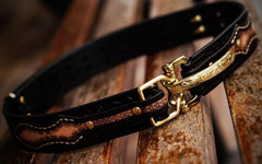 Handmade Leather Cool Tooled Black Mens Belt Cool Leather Men Belt for Men