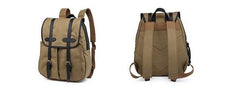 Mens Canvas Leather Backpacks Canvas Travel Backpack Canvas School Backpack for Men