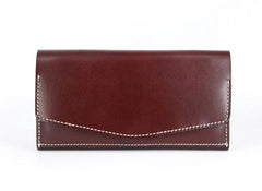 Cool Handmade Mens Leather Long Wallet Envelope Long Bifold Wallet for Men