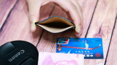 Leather Mens Slim Front Pocket Wallets Leather Cards Wallet for Men